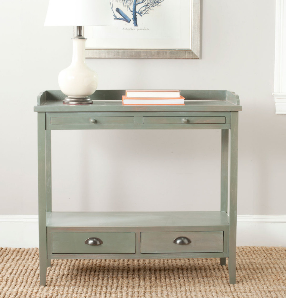 Jacob Console With Storage Drawers Ash Grey   Farmhouse   Console Tables   by Virgil Stanis Design  Houzz