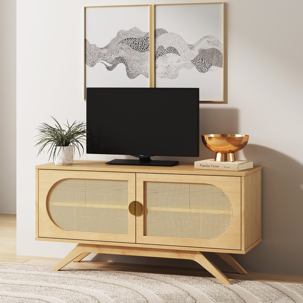 Nathan James Logan Rattan TV Stand for TVs up to 50\