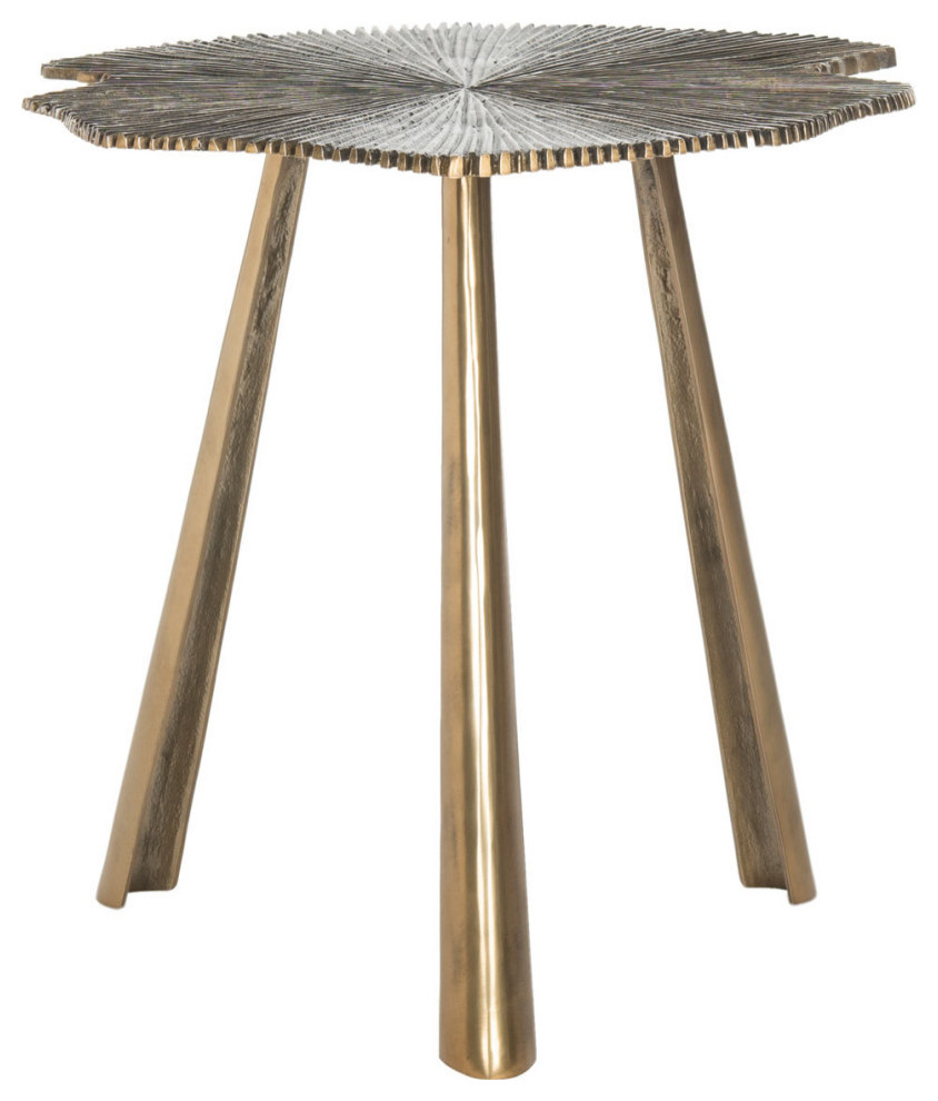 Haley Leaf Side Table Brass   Contemporary   Side Tables And End Tables   by AED Luxury Home Decor  Houzz