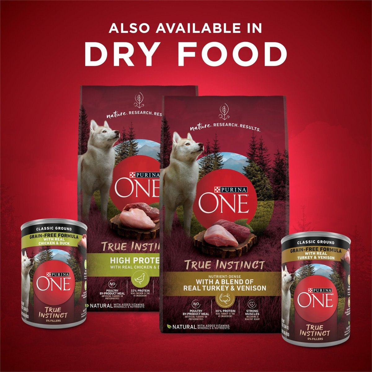 Purina ONE SmartBlend True Instinct Classic Ground Grain-Free Variety Pack Canned Dog Food