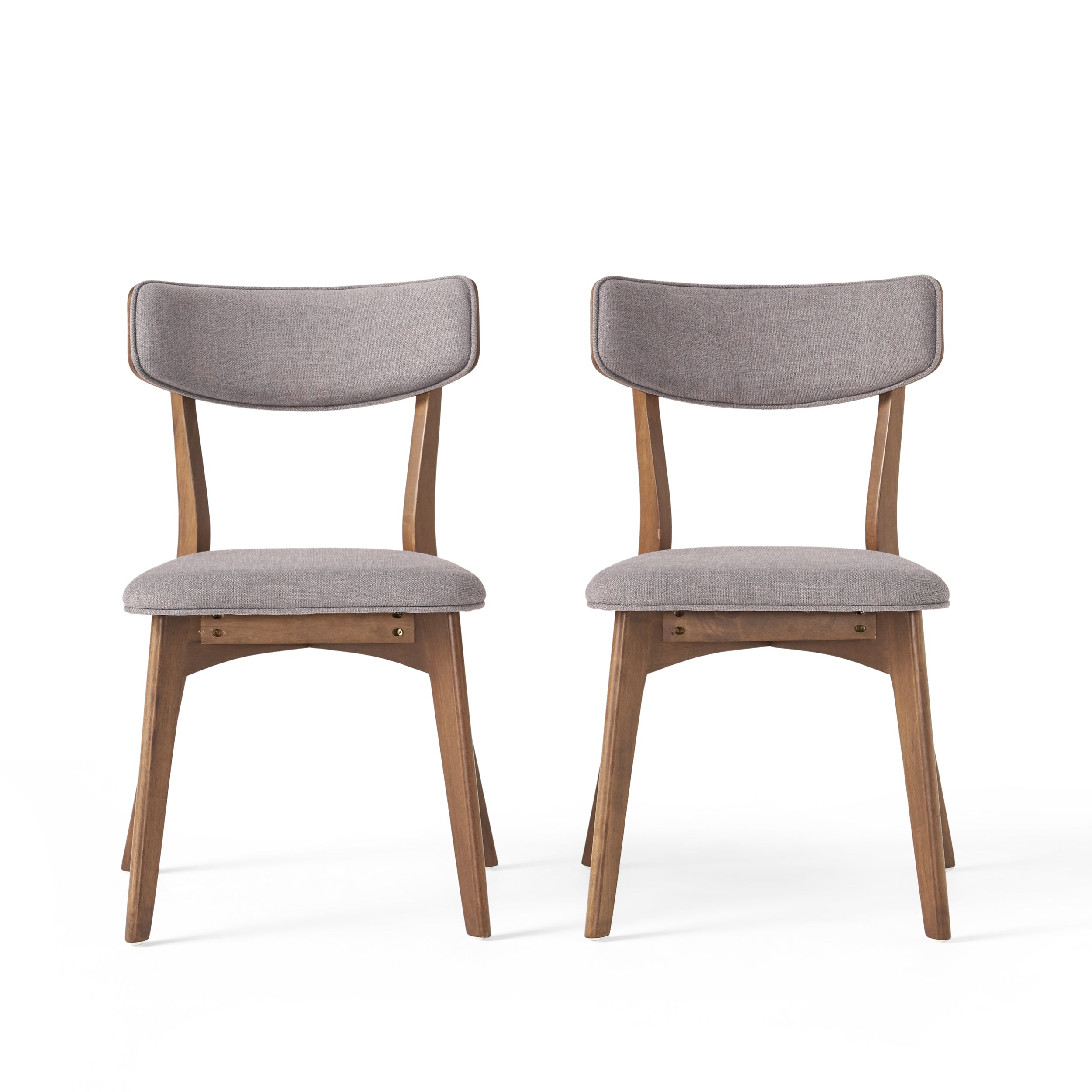 Turat Mid-Century Walnut Finished Frame Dining Chairs (Set of 2)