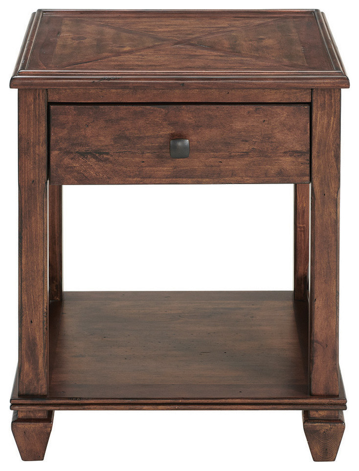 Stockbridge 21 quotSquare Wood End Table  Drawer   Transitional   Side Tables And End Tables   by Bolton Furniture  Inc.  Houzz