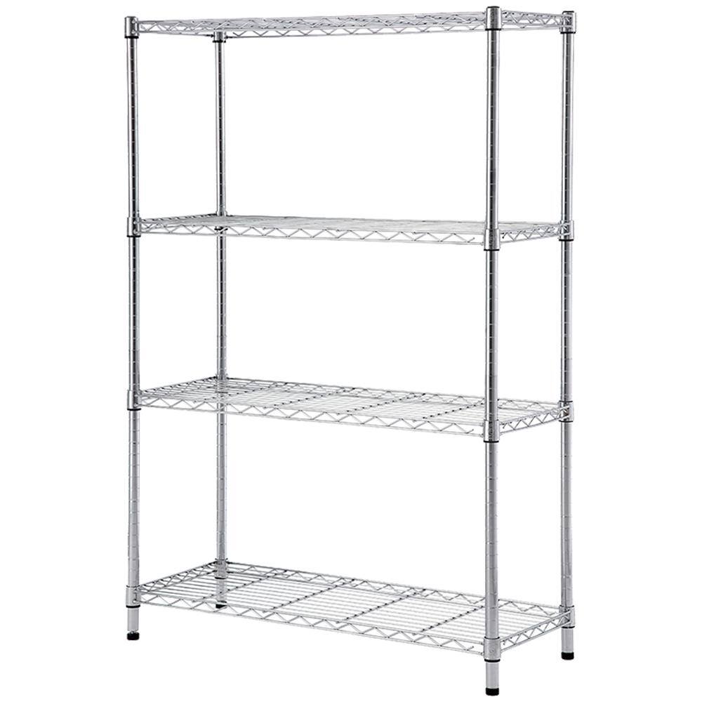 HDX 4-Tier Steel Wire Shelving Unit in Chrome (36 in. W x 54 in. H x 14 in. D) E3590137OBH4THD