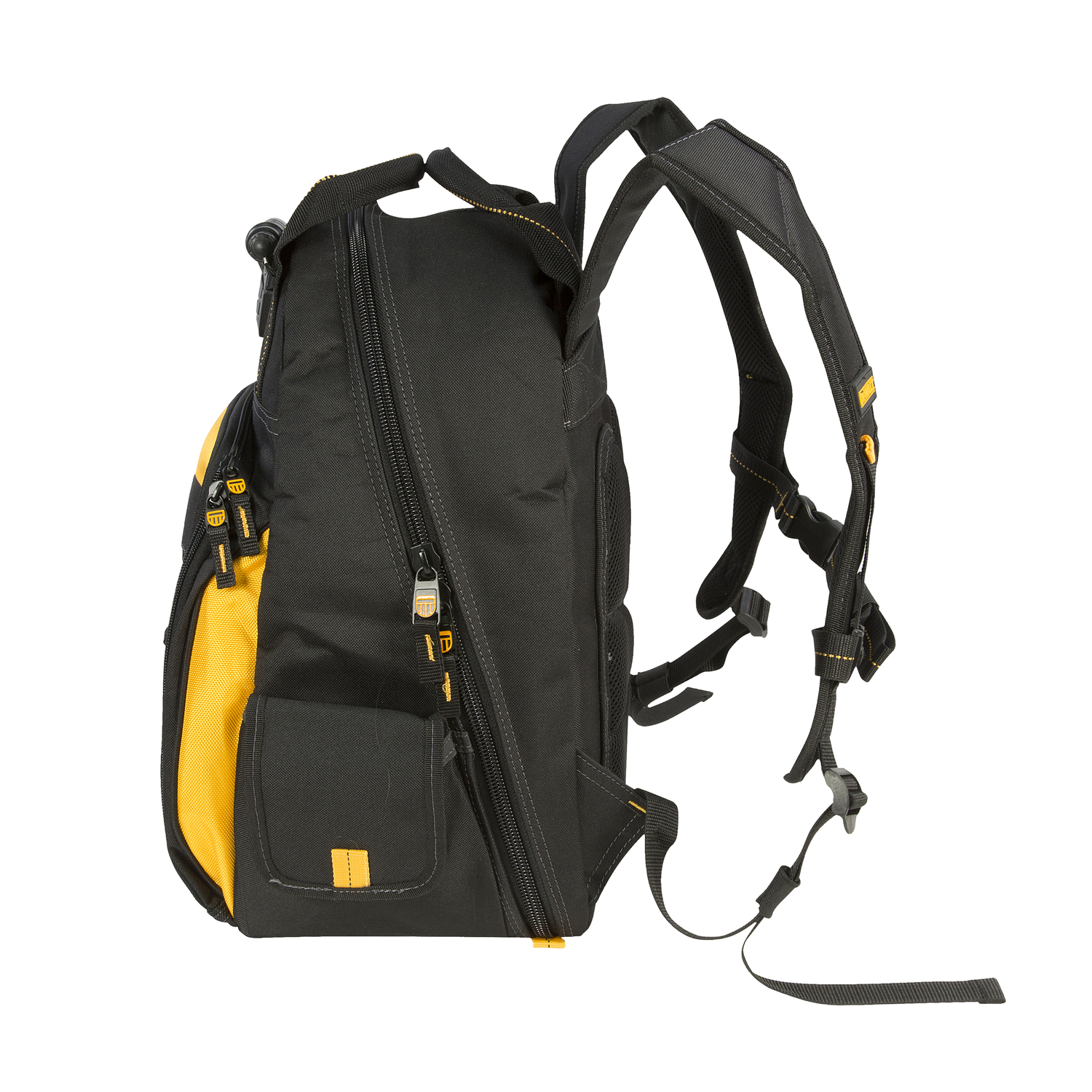 DW 8 in. W X 11 in. H Ballistic Polyester Lighted Backpack Tool Bag 57 pocket Black/Yellow 1 pc