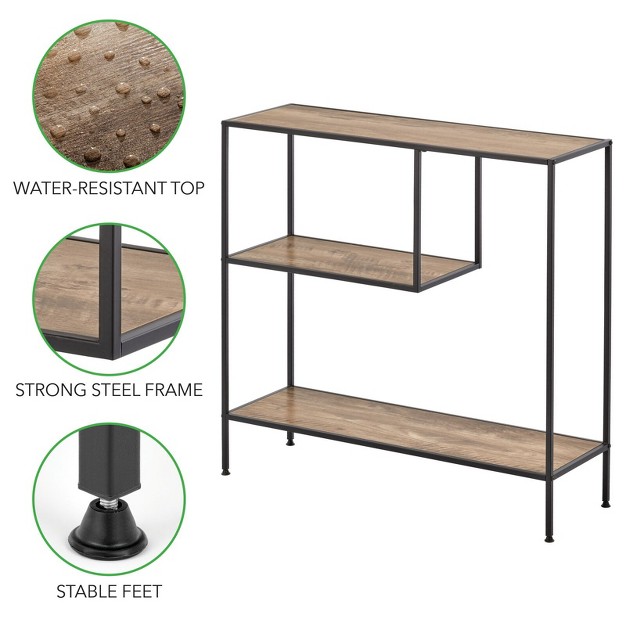 Mdesign Modern Metal And Wood Console Table With Shelf