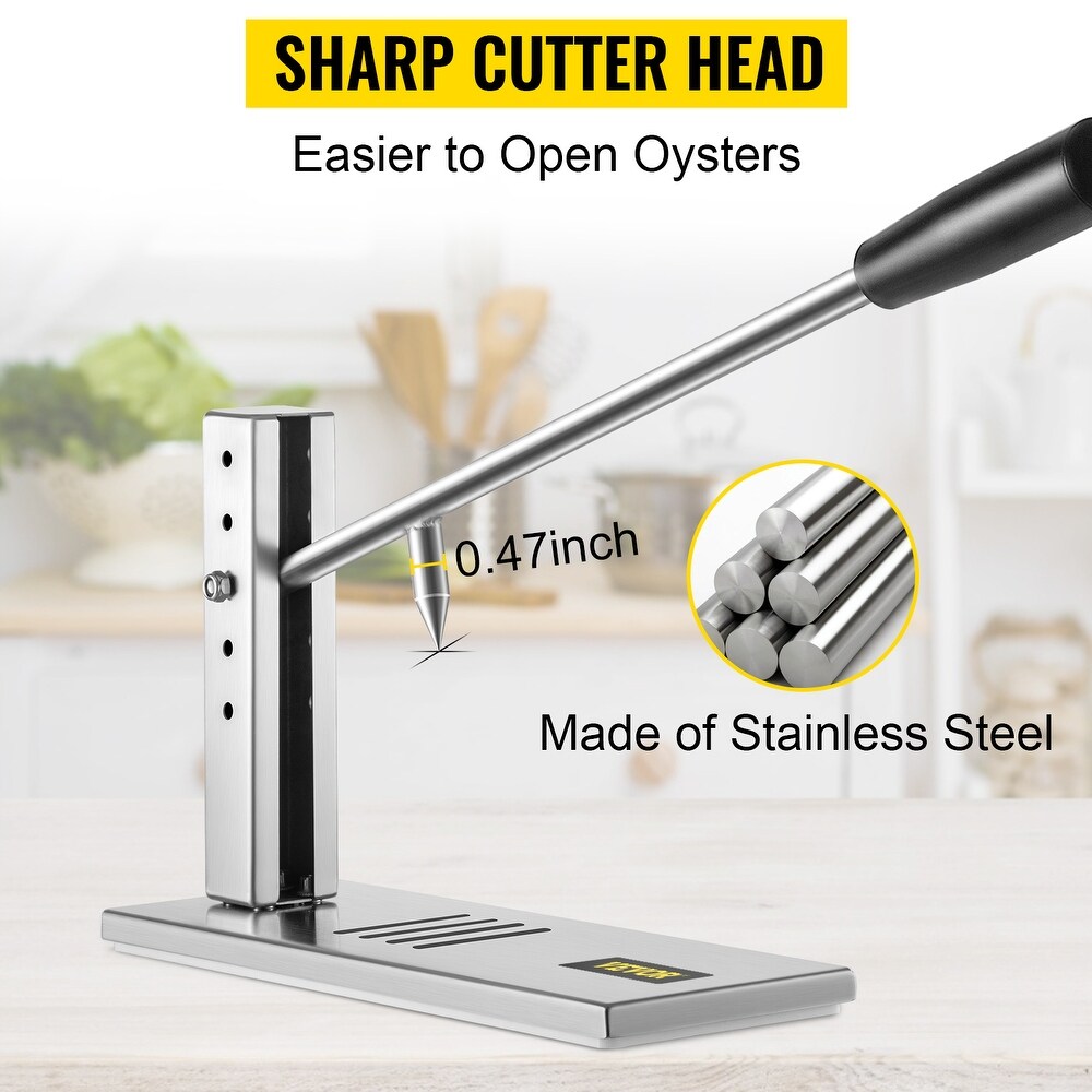 VEVOR Oyster Shucker Stainless Steel Tool Set Clam Opener Machine with G Clip for Easy Operation