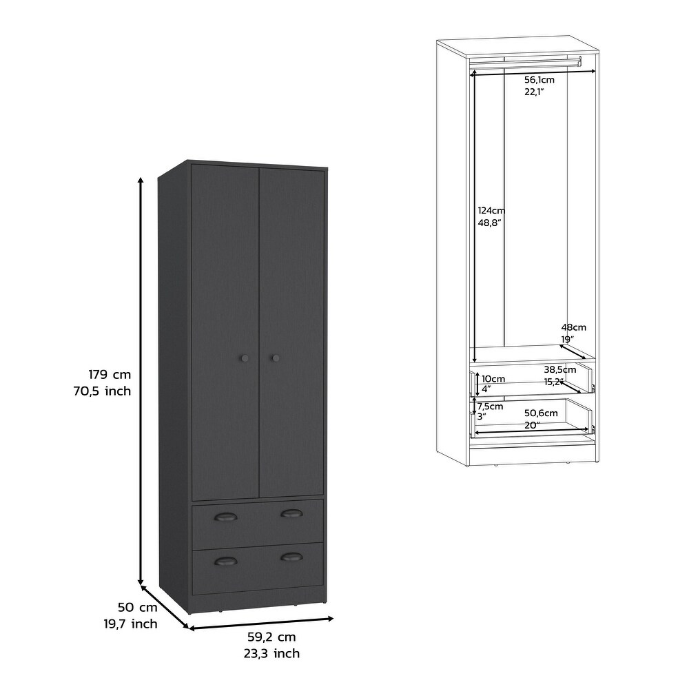 DEPOT E SHOP Bonaire Armoire with 2 Door Cabinets and 2 Drawers