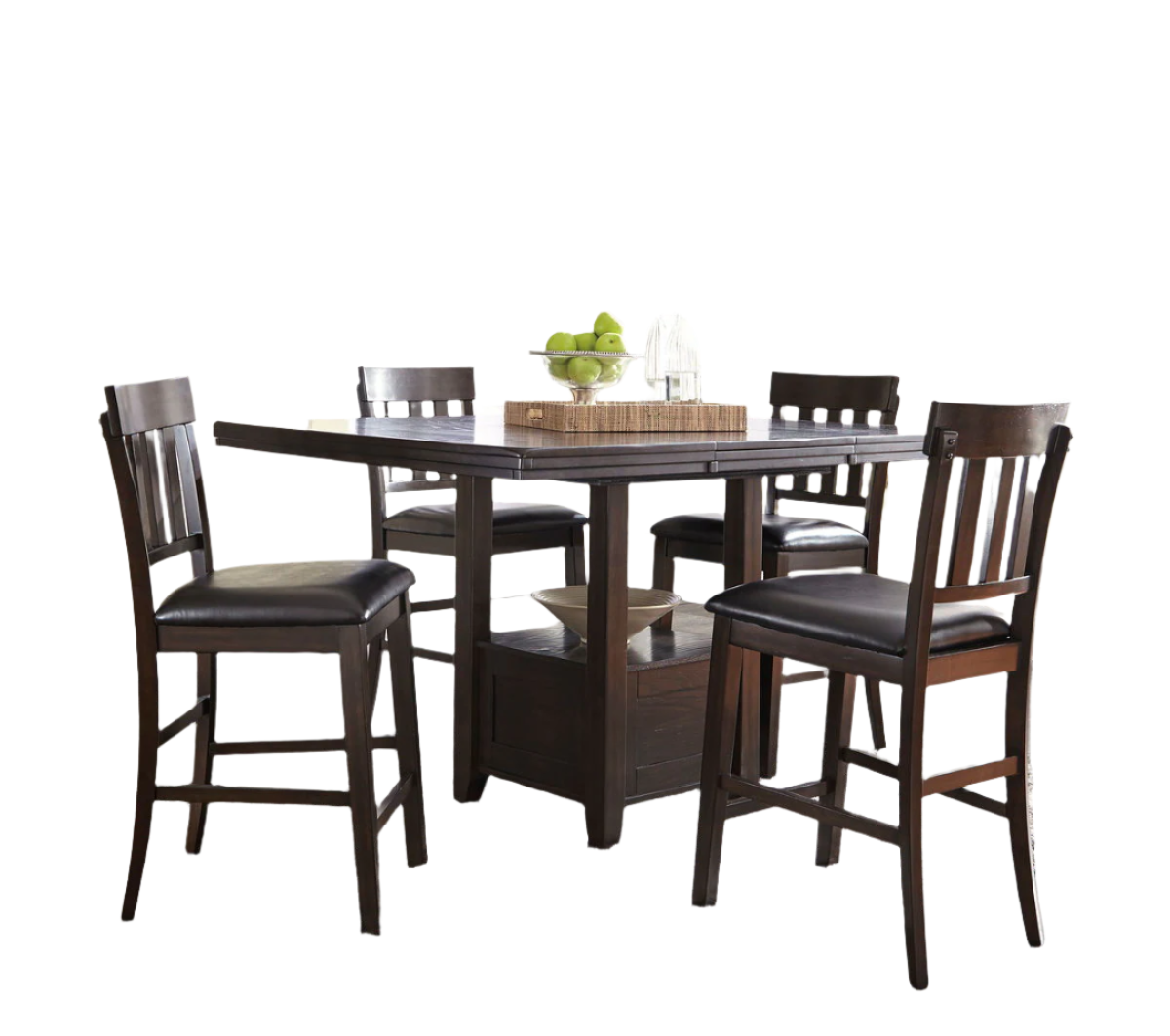 Haddigan Dark Brown Counter Table and 4 Barstools