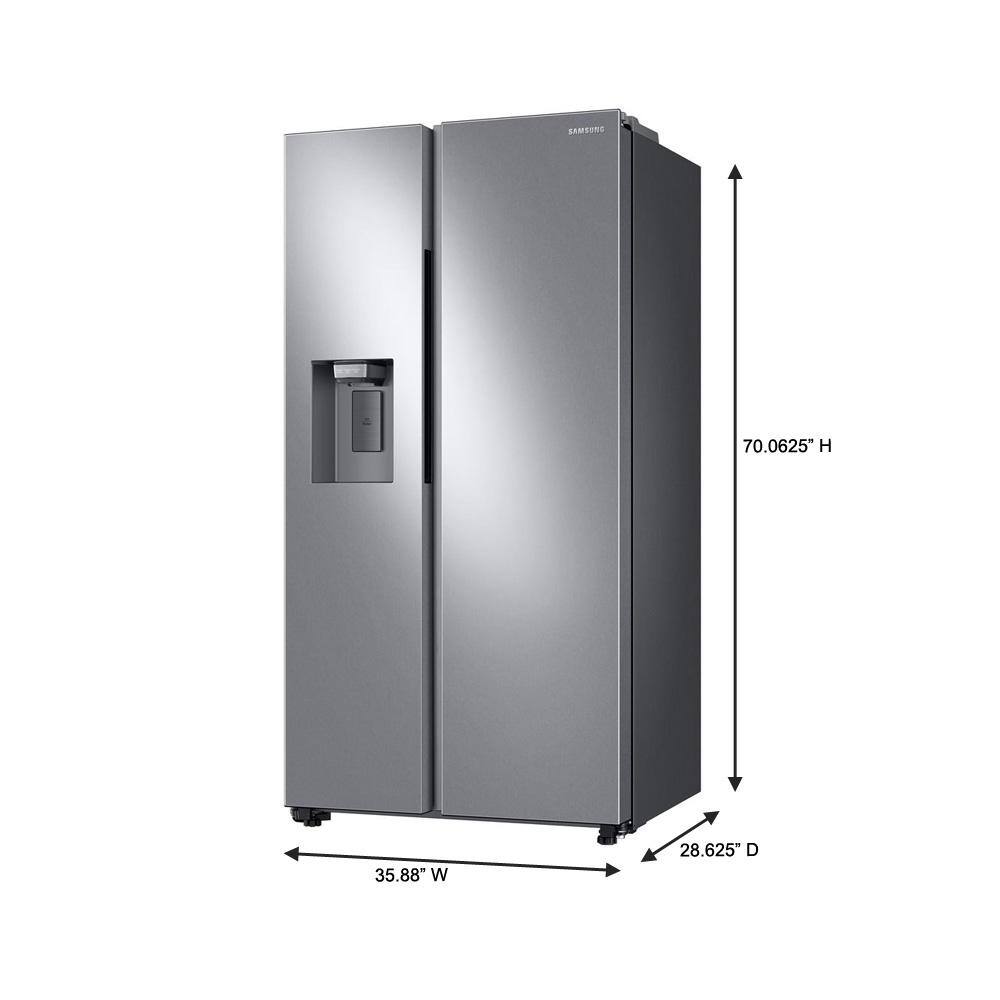  36 in. 22 cu. ft. Smart Side by Side Refrigerator in Fingerprint-Resistant Stainless Steel Counter Depth RS22T5201SR