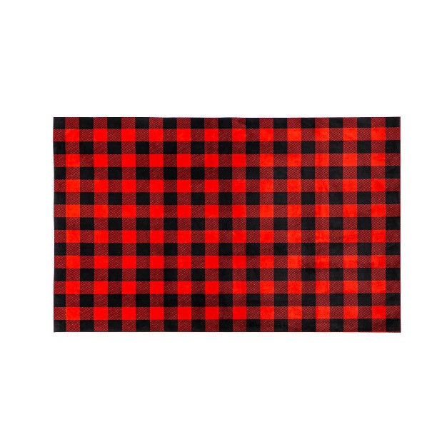 Evergreen Red And Black Buffalo Check Layering Mat 11 5 X 9 5 Inches Indoor And Outdoor Decor