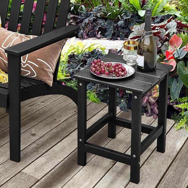 14'' Patio Adirondack Side End Table HDPE Square Weather Resistant