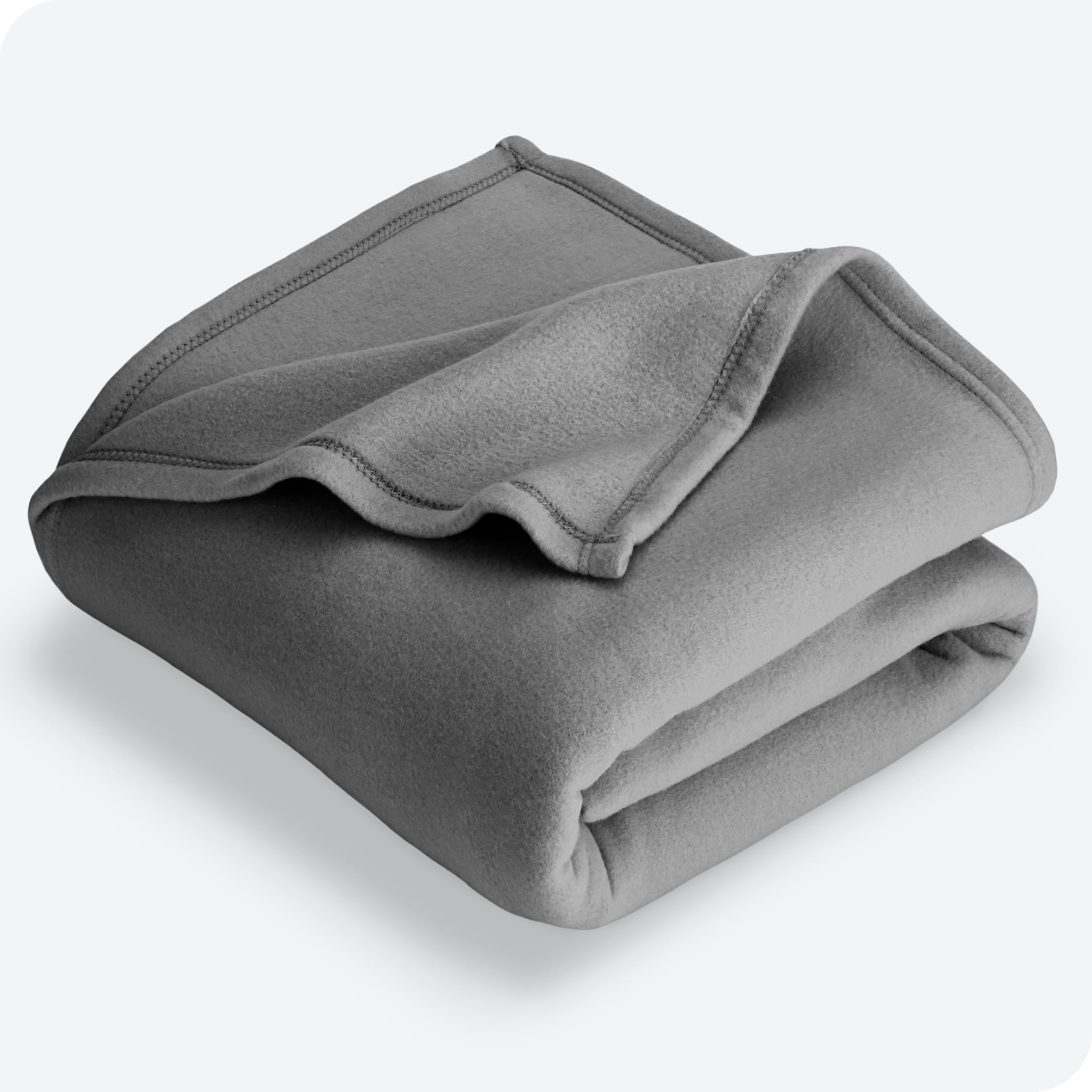 Bare Home Polar Fleece Bed Blanket， Full/Queen， Gray