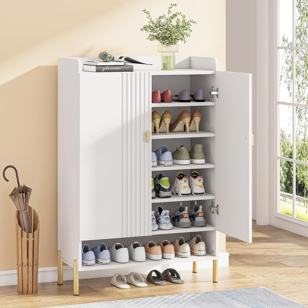 Slim 6 Tier Shoe Cabinet Storage for Entryway