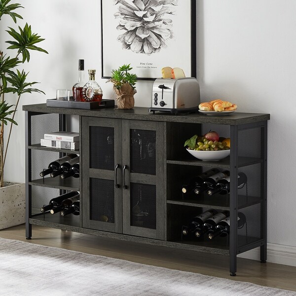 Industrial Wine Bar Sideboard with Wine Racks