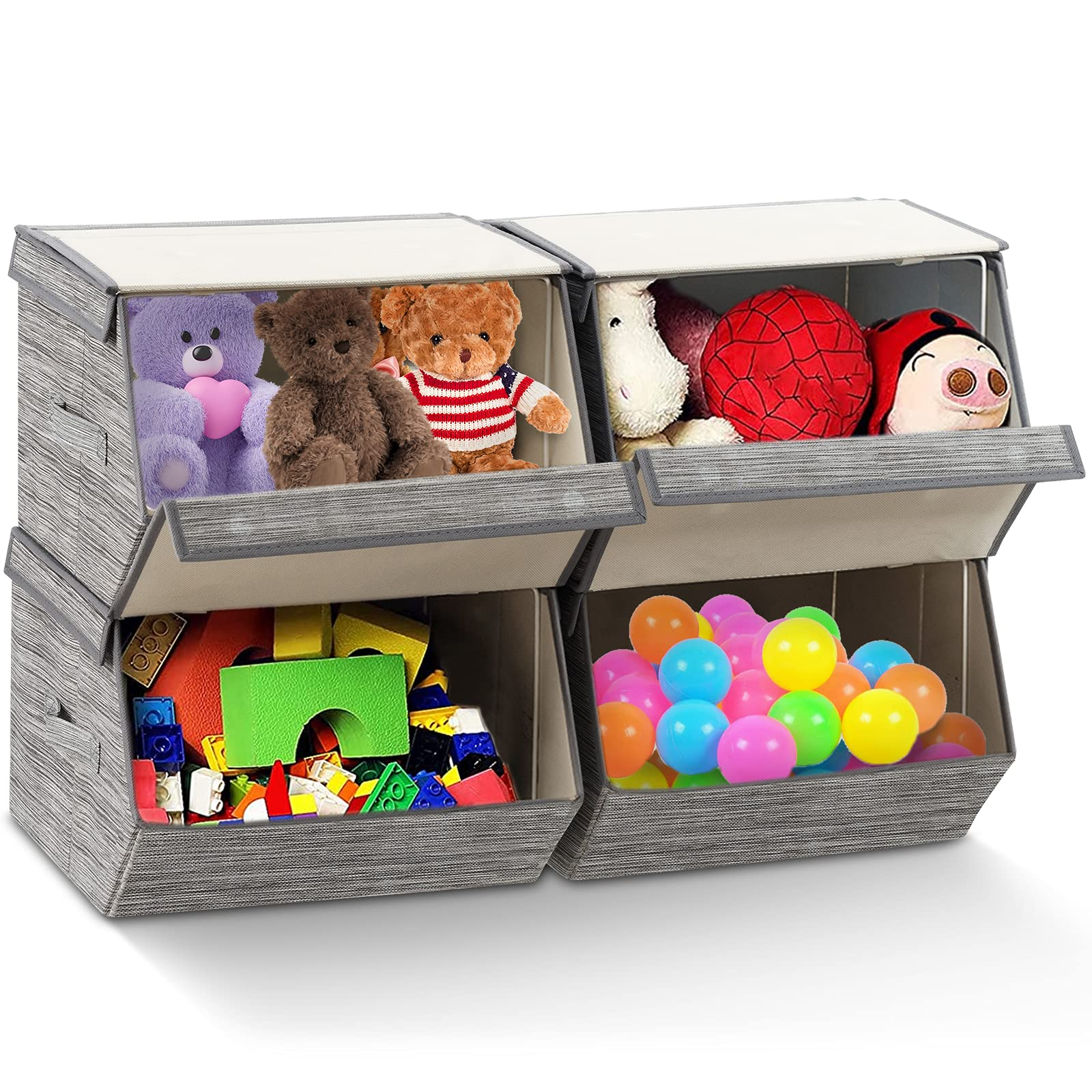 Costzon Fabric Toy Box Chest Organizer for Kids