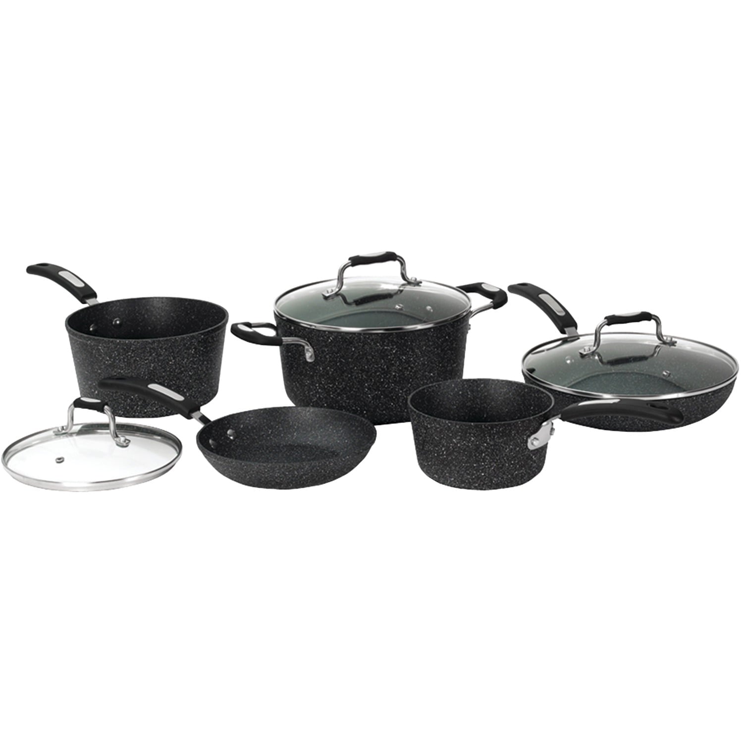 The Rock by Starfrit 8-Piece Cookware Set with Bakelite Handles