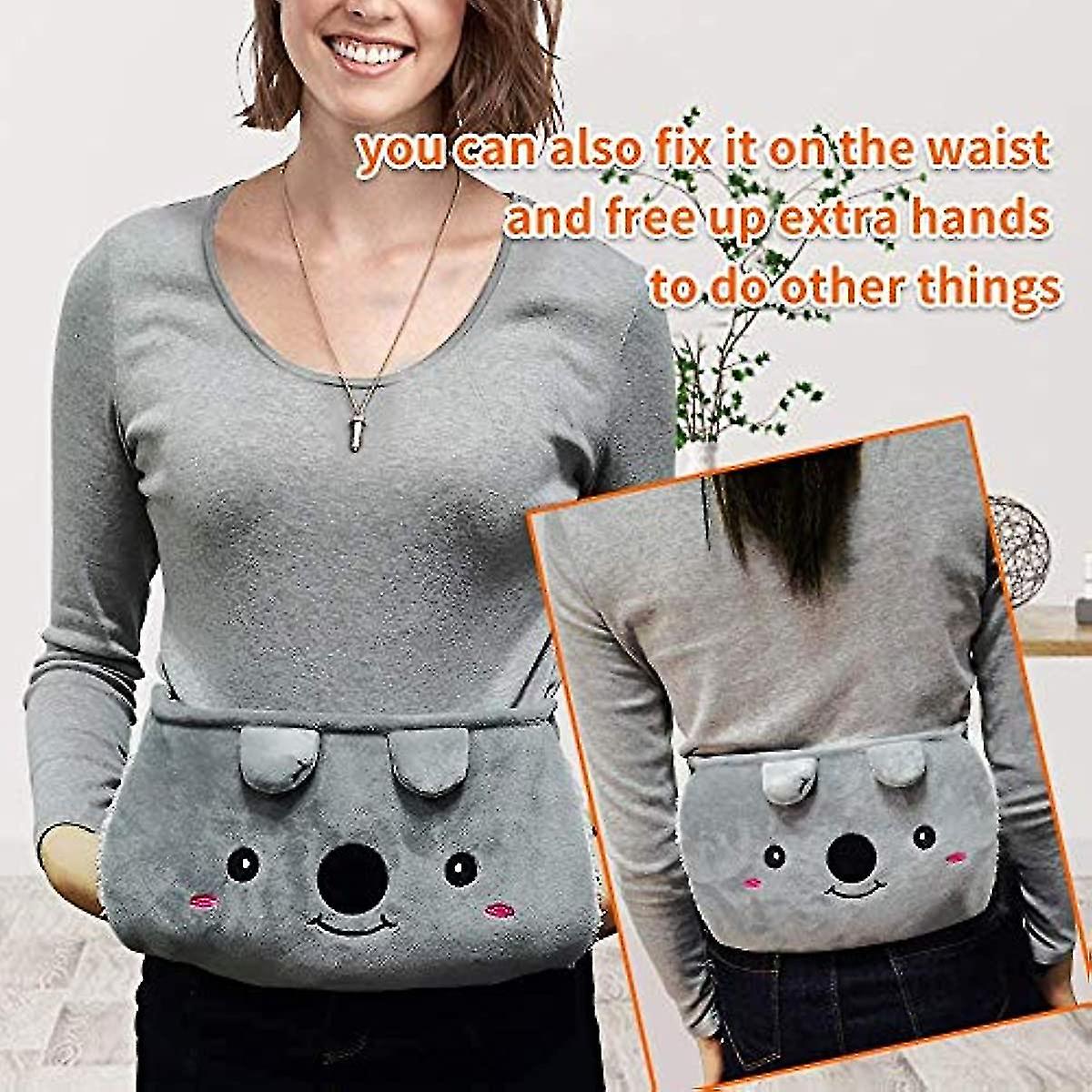 Hot Water Bottle Rubber Warm Water Bag With Soft Waist Cover Hot Water Bag For Neck And Shoulder  Back  Legs Waist Warm (pink-heart)