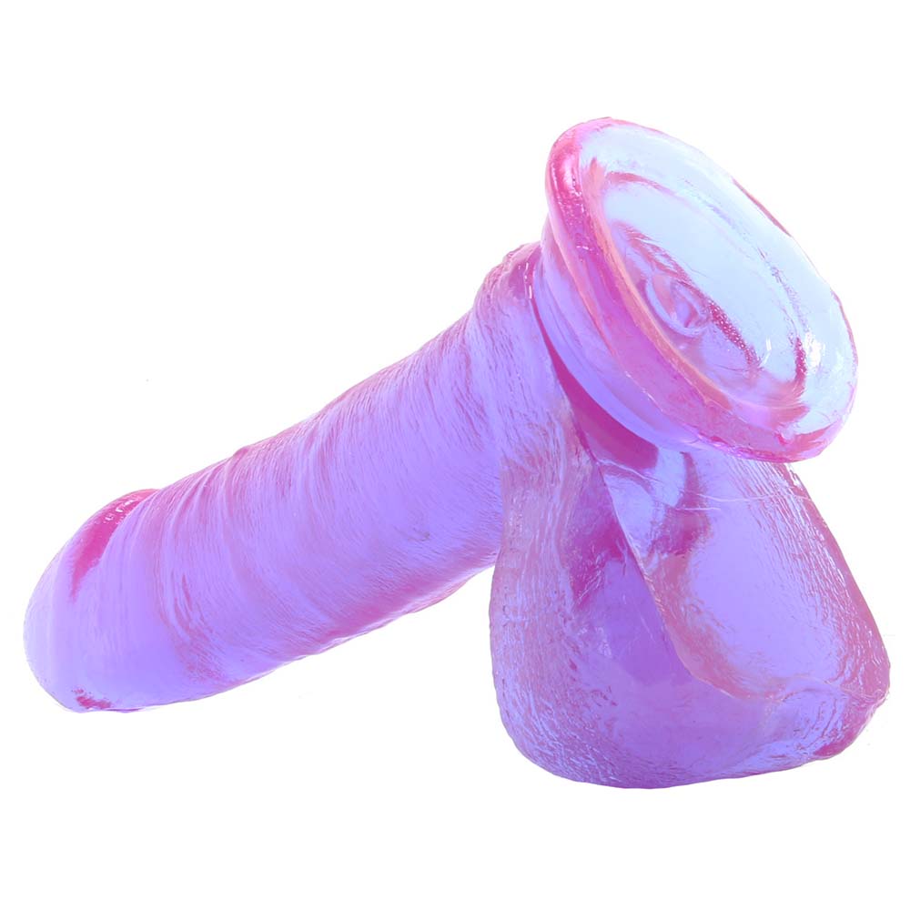 Crystal Jellies 7 Inch Realistic Cock with Balls in Purple