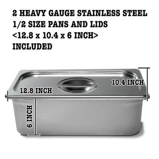 SYBO Commercial Grade Stainless Steel Bain Marie Buffet Food Warmer Steam Table for Restaurants 2-Sections with Tap ZCK165BT-2