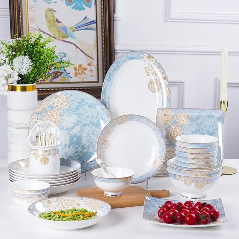 58pcs deluxe ceramic tableware set