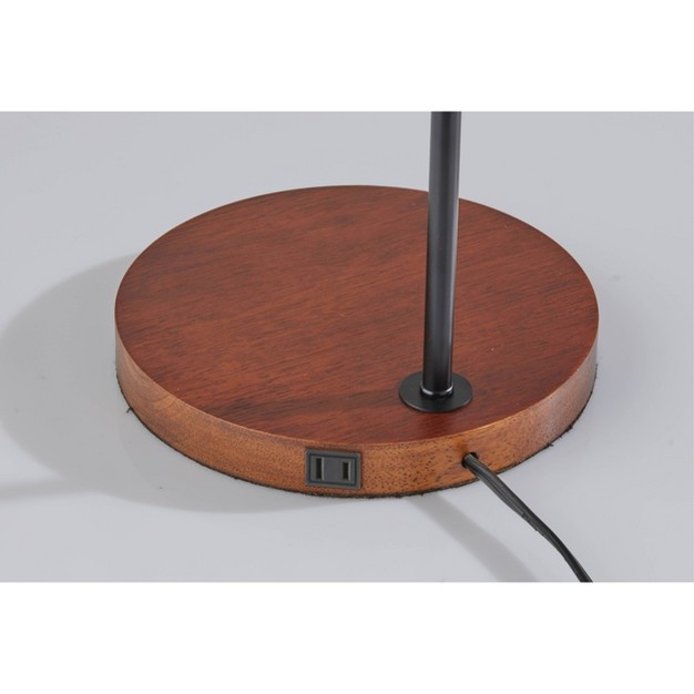 Jude Walnut Desk Lamp Black Adesso