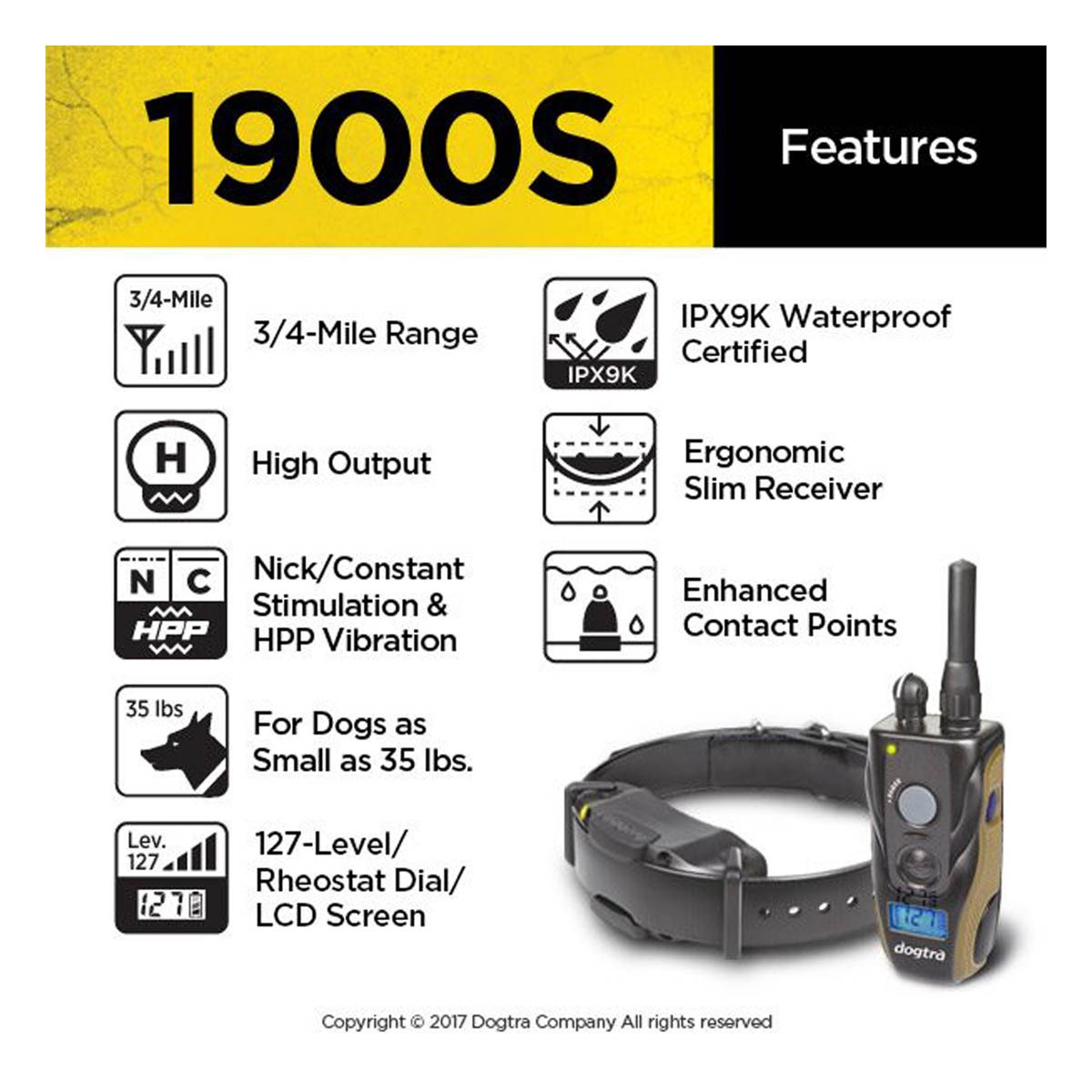 Dogtra 1900S Training Collar Transmitter and Receiver