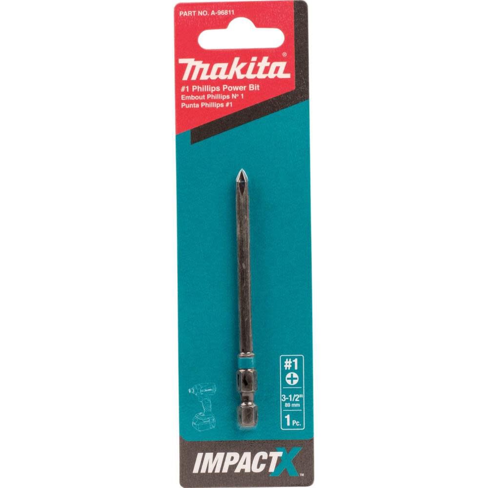 Makita Impact X #1 Phillips 3-1/2 Power Bit A-96811 from Makita