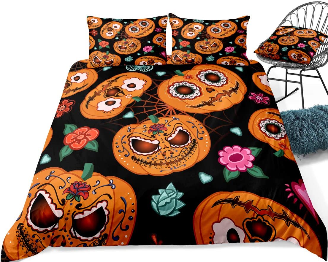 Pumpkin Cartoon Halloween Duvet Cover Set