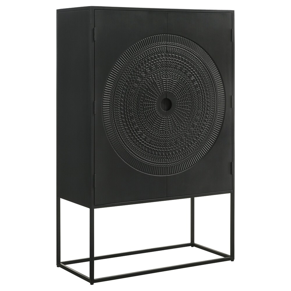 Coaster Furniture Jenna 2 door Bar Cabinet Black   39.50'' x 18.00'' x 63.00''