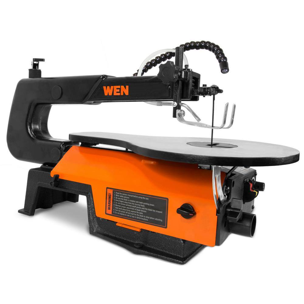 WEN 16 in. Variable Speed Scroll Saw with Easy-Access Blade Changes and Work Light 3923