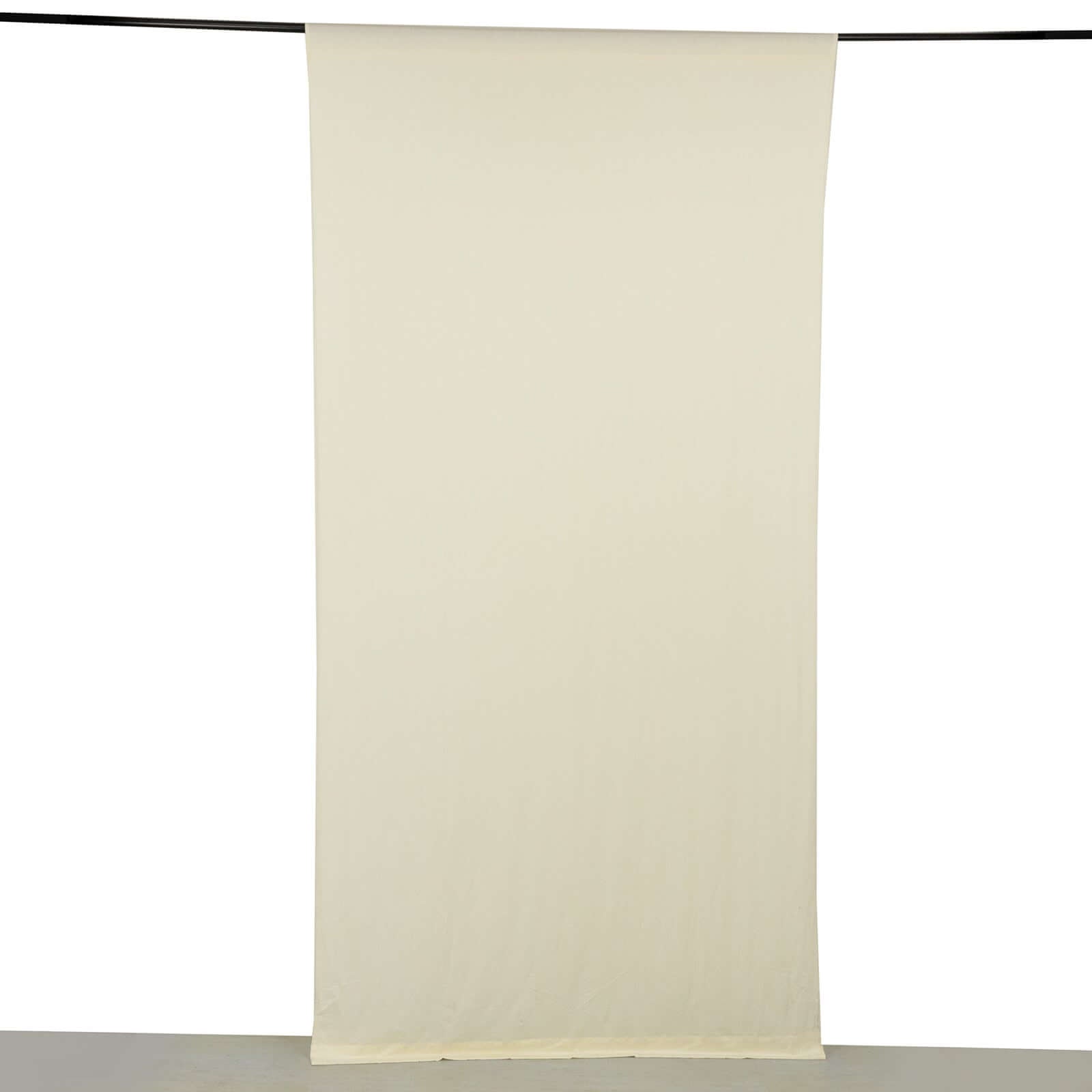 Ivory 4-Way Stretch Spandex Backdrop Drape Curtain, Wrinkle Resistant Event Divider Panel with Rod Pockets - 5ftx10ft