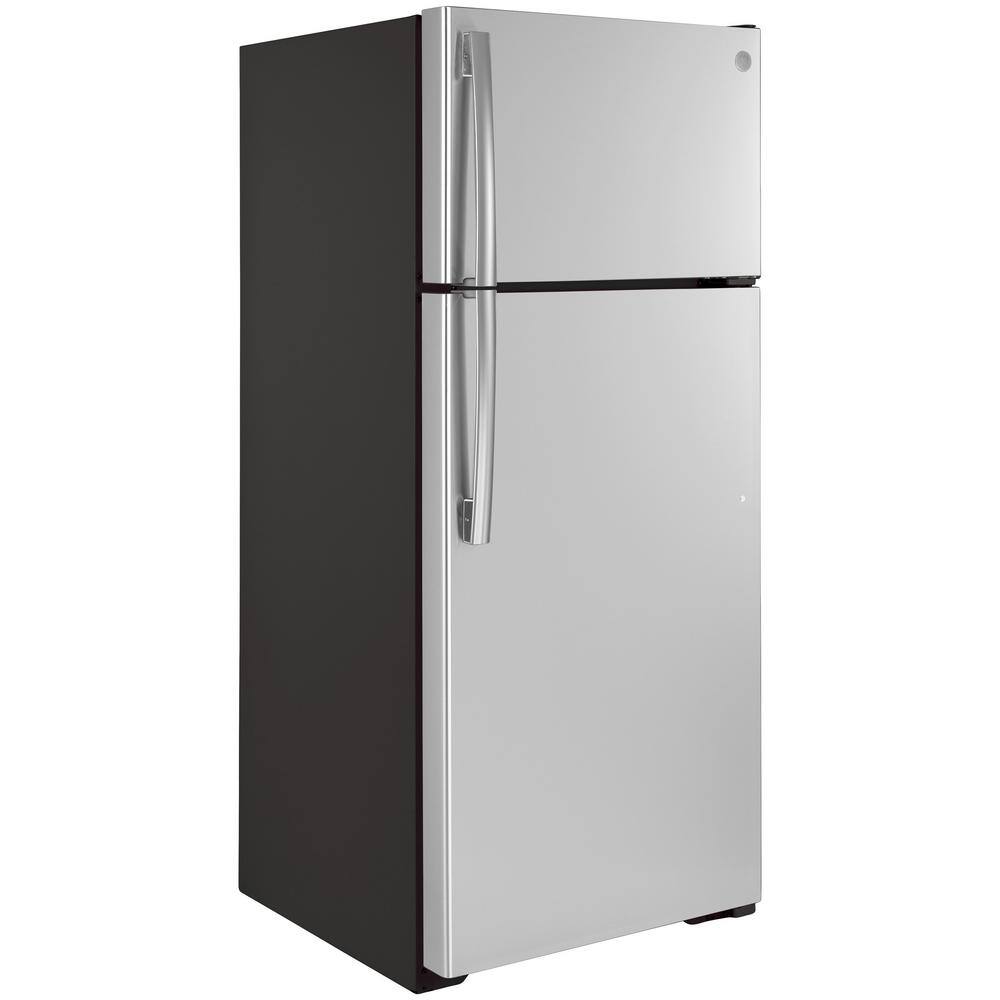 GE 17.5 cu. ft. Top Freezer Refrigerator in Stainless Steel GTS18GSNRSS