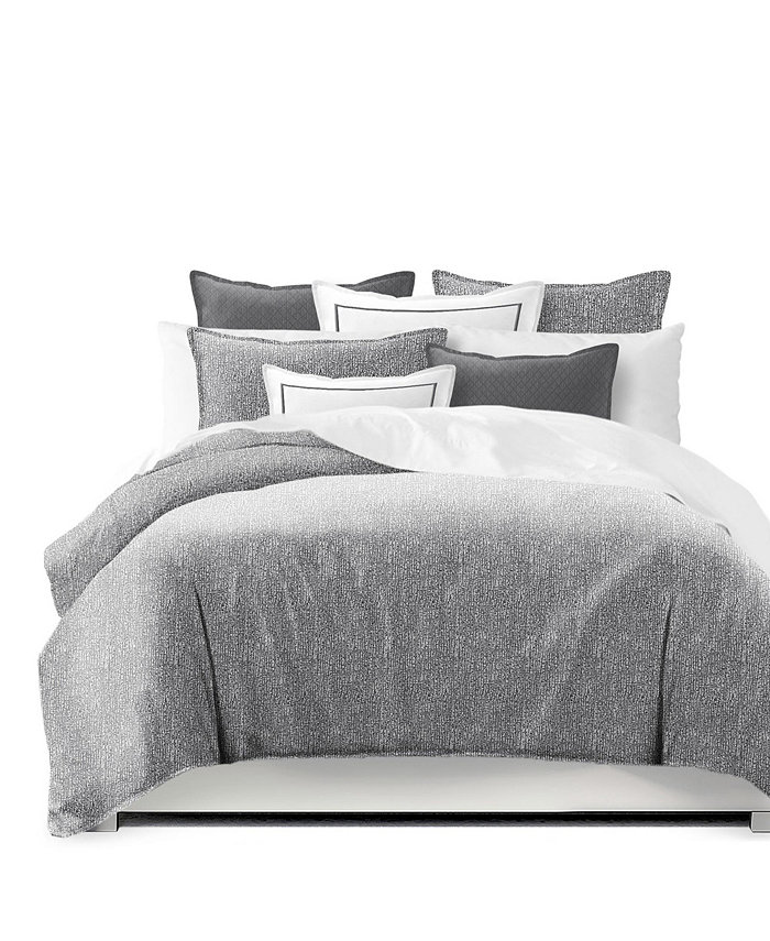 6ix Tailors Fine Linens Mycroft Gray Twin Comforter and 1 Sham Set， Plus 1 Bonus Cushion