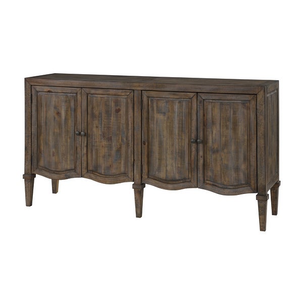 Somette Camelia Textured Brown Four Door Credenza