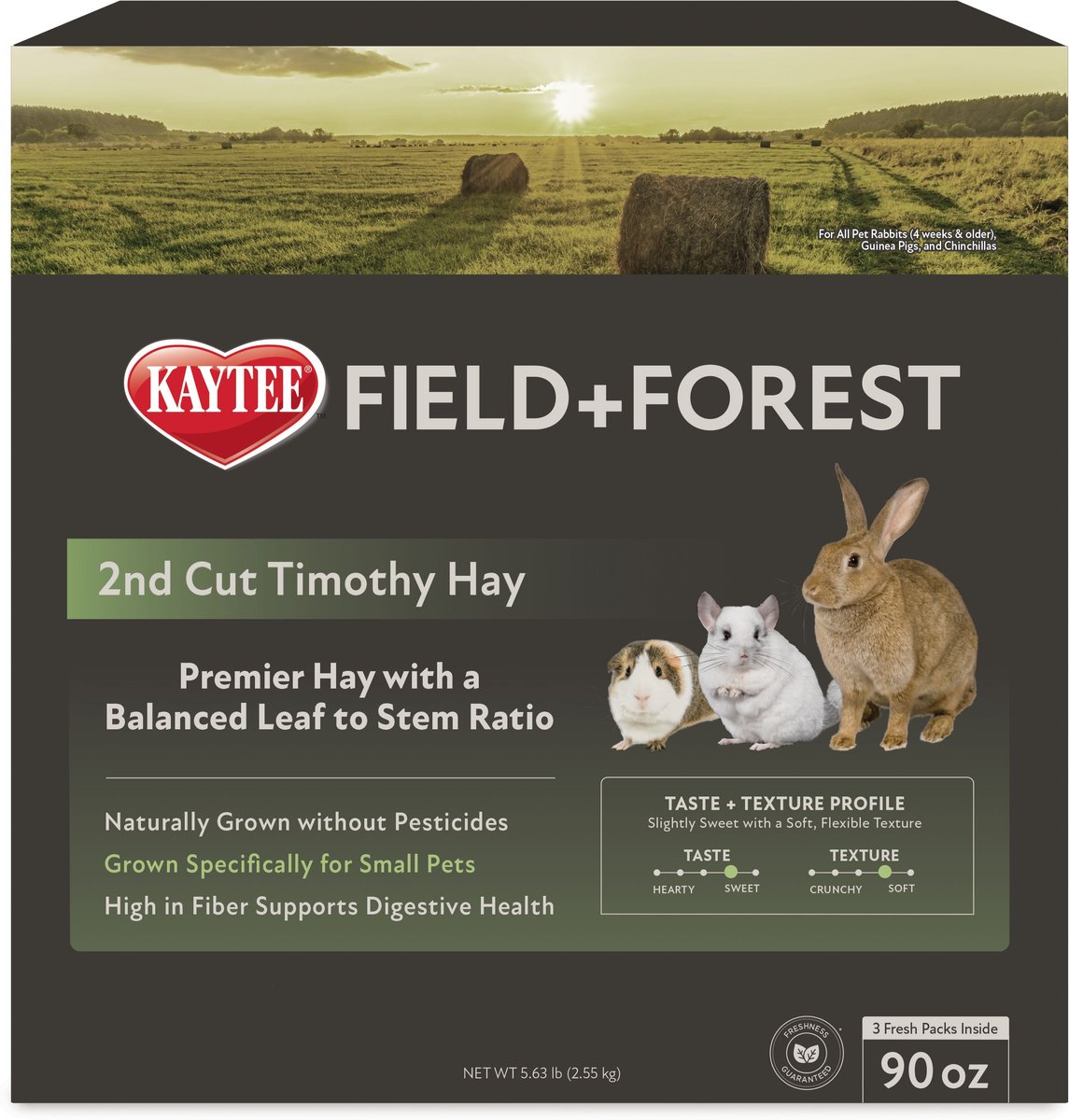 Field+Forest by Kaytee 2nd Cut Timothy Small Pet Hay， 90-oz box