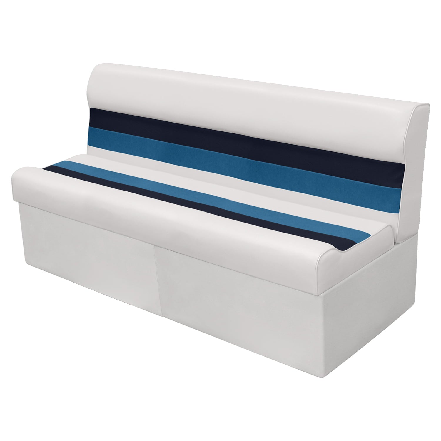 Wise 8WD106-1008 Deluxe Series Pontoon 55 In. Boat Bench Seat and Backrest Cushion Set Only， Color: White， Navy and Blue