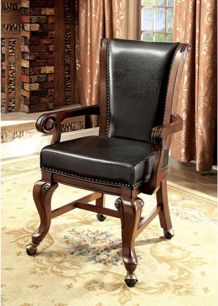 Benzara  BM172914 Contemporary Arm Chair  Brown Pack of 2   Traditional   Dining Chairs   by Uber Bazaar  Houzz