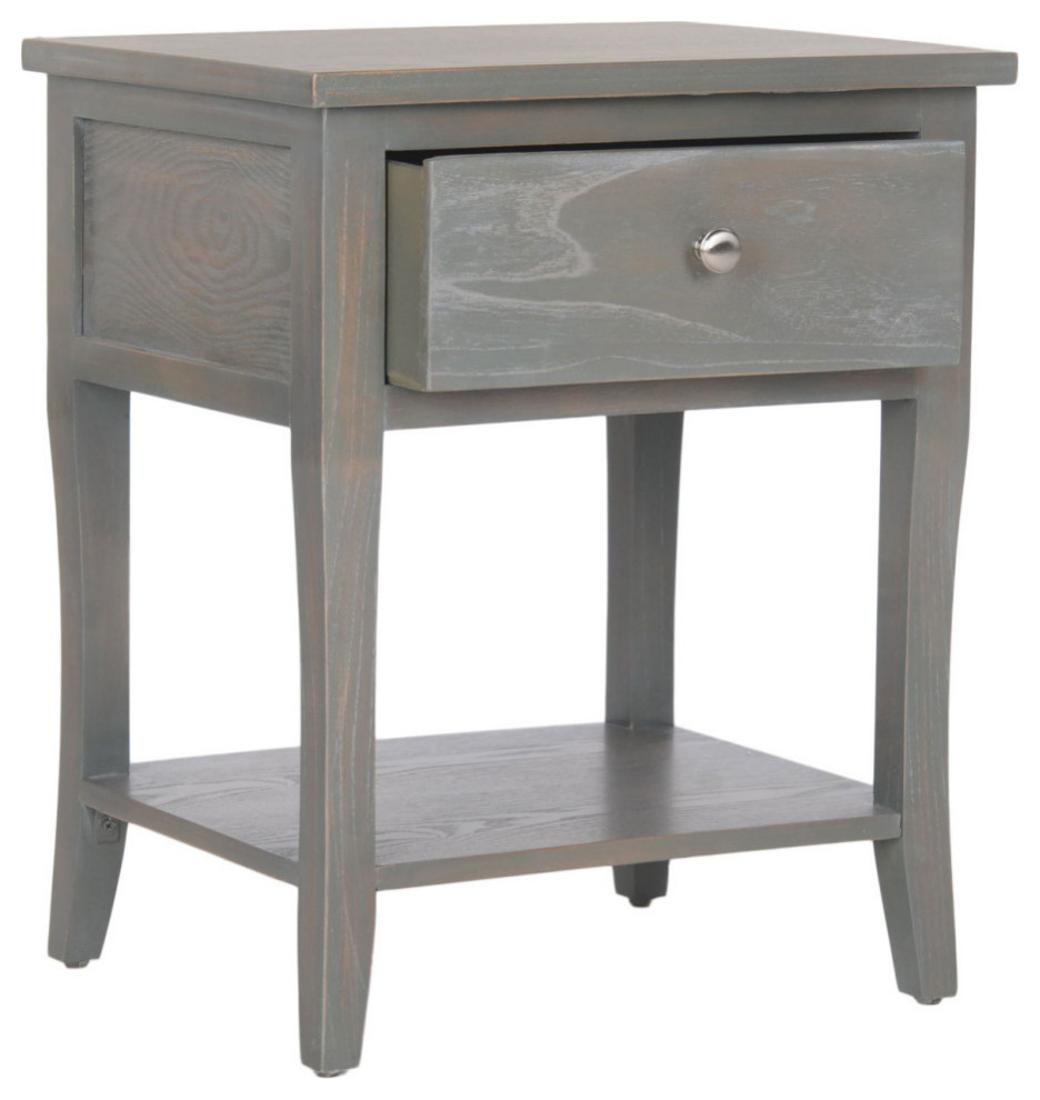 Eugene End Table With Storage Drawer Ash Gray   Farmhouse   Side Tables And End Tables   by AED Luxury Home Decor  Houzz