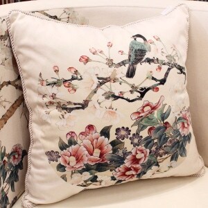 Luxury White Bird Round Printing Pillow 18\