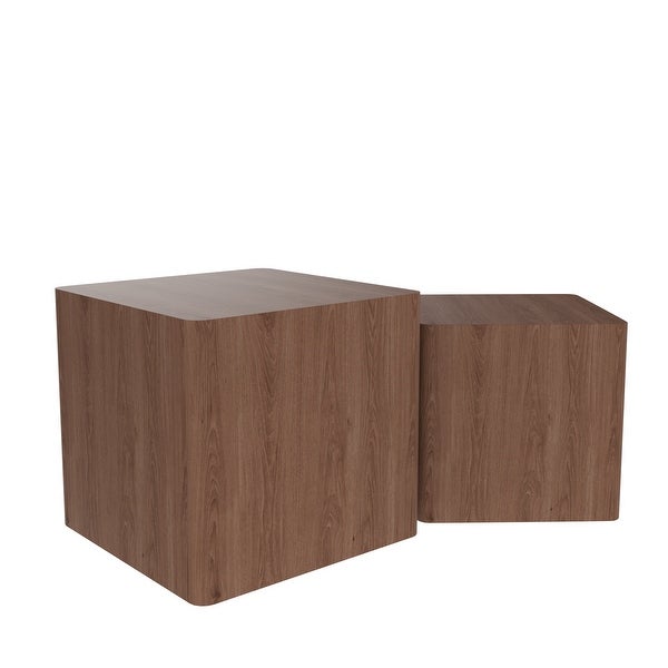 End Table Square Shape Nesting For Multi Spaces， Set of 2