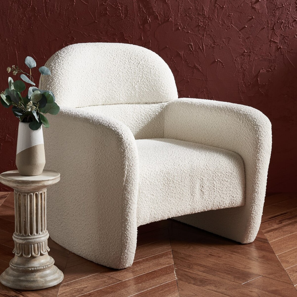 Safavieh Couture Bellamaria Boucle Accent Chair Ivory   Contemporary   Armchairs And Accent Chairs   by Safavieh  Houzz