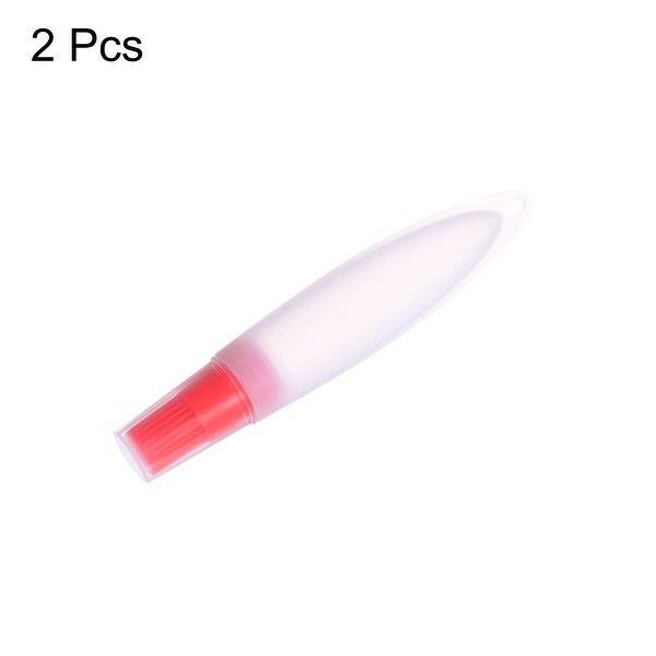 2pcs Silicone Oil Bottle Brush Tip Tail with Cap for BBQ Cooking Baking， Red