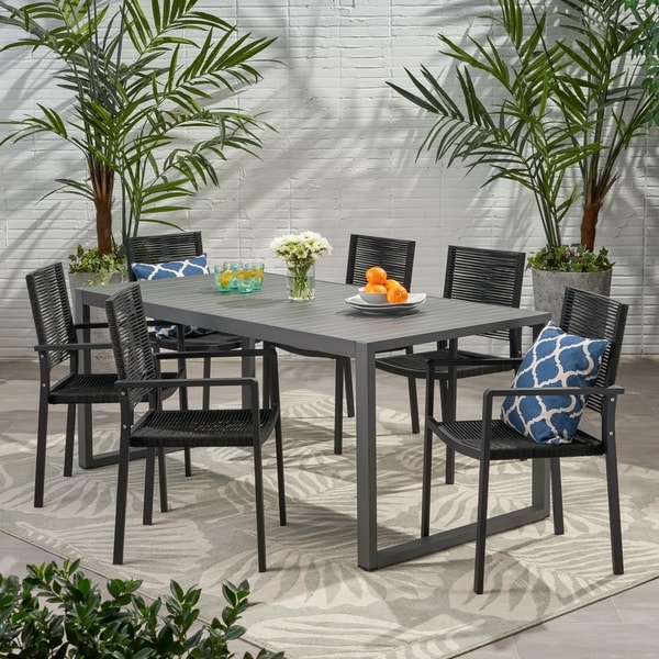 Blan 6seater Aluminum Dining Set by Christopher Knight Home