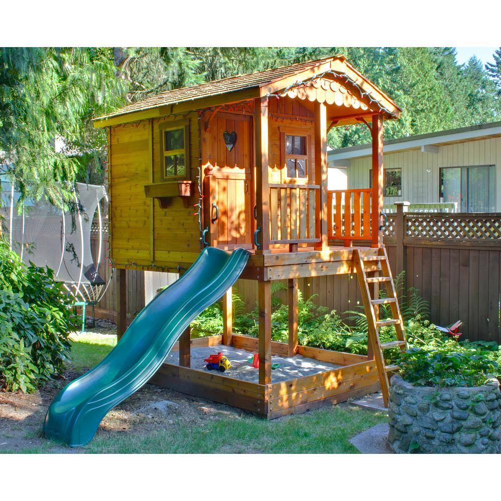 Outdoor Living Today 6 ft. x 9 ft. Sunflower Playhouse with Sandbox SP69BOX