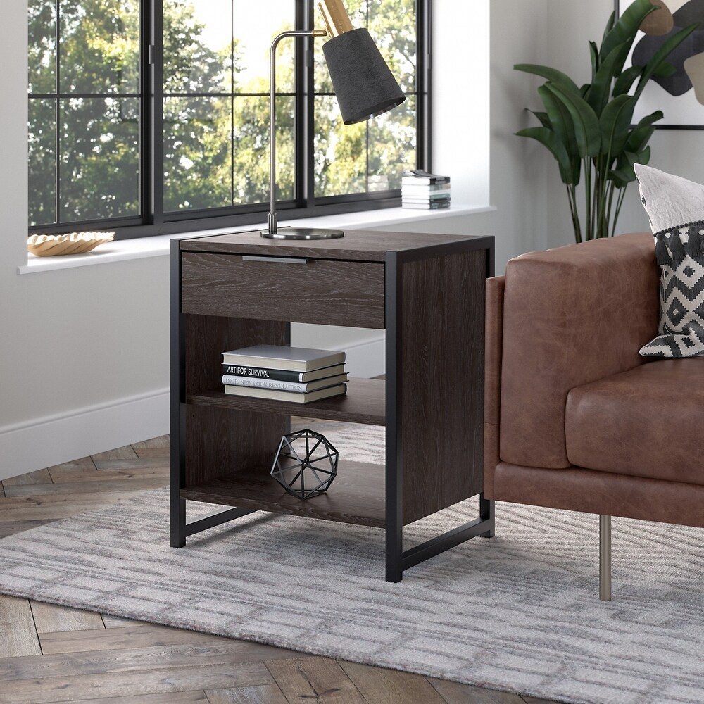 Atria Small End Table with Drawer and Shelves by Bush Furniture