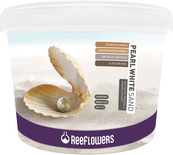 Reeflowers Pearl White Aquarium Sand， 0.5-1-mm