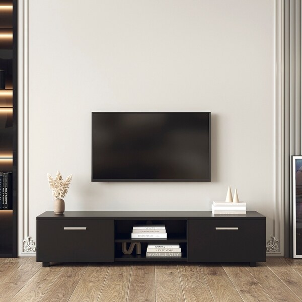 63 inch TV Stand Media Center TV Cabinet with 2 Large-Capacity Side Door Entertainment Center