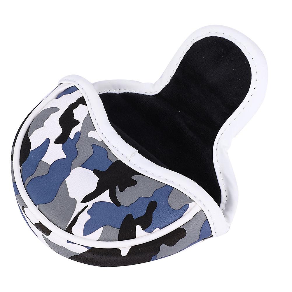 Pu Leather Camouflage Semicircular Waterproof Magnetic Buckle Golf Putter Head Cover Club Headcovers Accessorycamouflage Blue