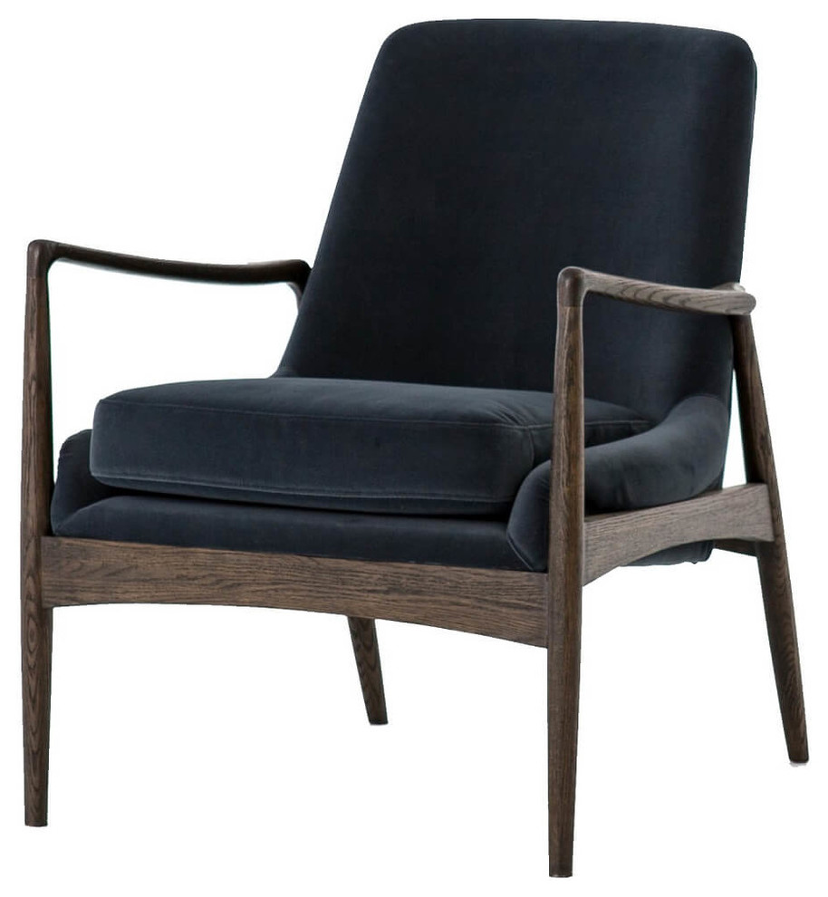 Braden Mid Century Modern Velvet Club Chair   Midcentury   Armchairs And Accent Chairs   by Zin Home  Houzz