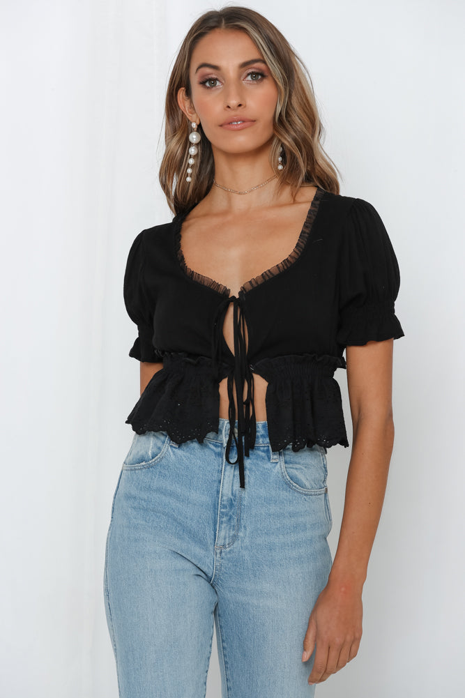 Kisses In The Night Top Black